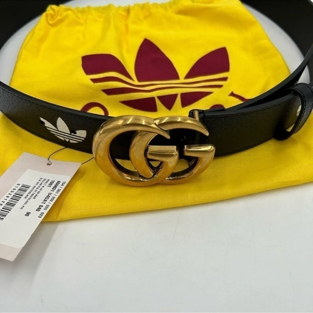Men’s Gucci, X Adidas, GG Marmont belt 90 cm made in Italy